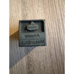 Vintage AMOCO Gas Oil American LubePrinting Plate Block Letterpress Ink Stamp